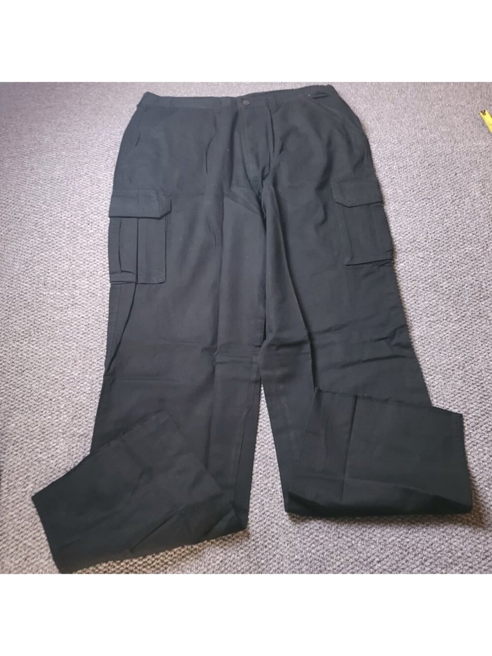 Boulder Creek Cargo Pants Mens 42 x40L Big Tall Khaki Elastic LL Chino Black y2K